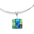 Dichroic art glass jewelry set, 'Cool Iridescence' - Blue & Yellow Dichroic Art Glass Necklace & Earrings Set (image 2c) thumbail