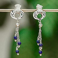Lapis lazuli waterfall earrings, 'Cascade of Blue'