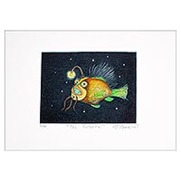Aquatint print, 'Lantern Fish' - Limited Edition Aquatint Print