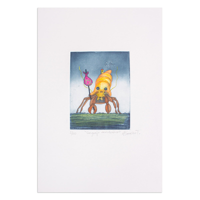 Original Hermit Crab Aquatint Print