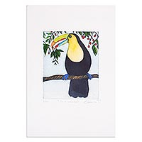 Aquatint print, 'In the Coffee Grove' - Limited Edition Toucan Print