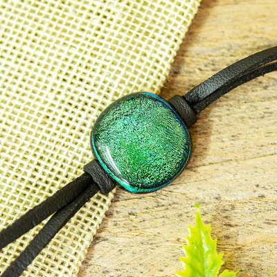 Dichroitisches Glas-Anhänger-Armband - Grünes dichroitisches Glasarmband