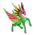 Wood alebrije sculpture, 'Mythical Pegasus' - Hand Painted Pegasus Alebrije Sculpture