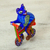 Wool alebrije sculpture, 'Bicycle Cat' - Hand Painted Alebrije Cat Figurine (image 2) thumbail