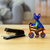 Wool alebrije sculpture, 'Bicycle Cat' - Hand Painted Alebrije Cat Figurine