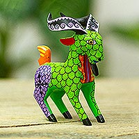 Featured review for Wood alebrije sculpture, Bold Goat