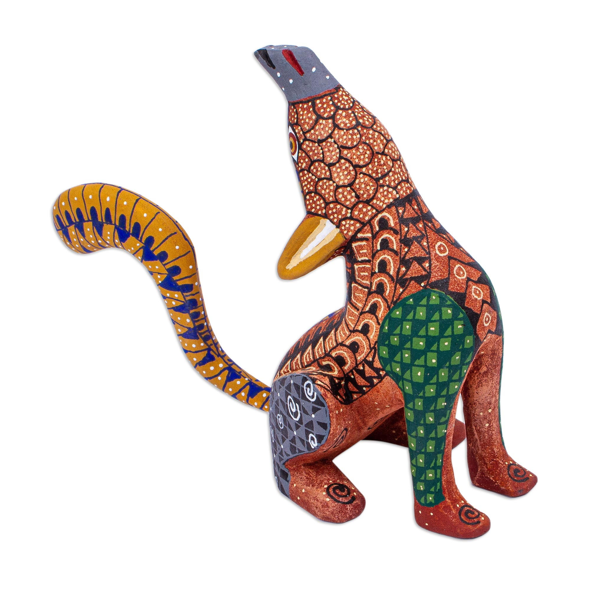 Hand Painted Coyote Alebrije - Sierra Coyote | NOVICA