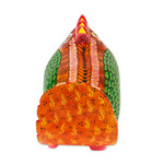 Wood alebrije sculpture, 'Flirty Hen' - Hen Alebrije Figurine