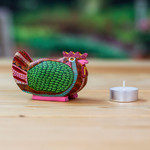 Wood alebrije sculpture, 'Flirty Hen' - Hen Alebrije Figurine