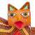 Wood alebrije sculpture, 'Relaxed Cat' - Cat Alebrije Figurine from Mexico (image 2f) thumbail