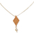Gold-plated cultured pearl pendant necklace, 'Chenteño Diamond' - Cultured Pearl Gold Plated Necklace (image 2b) thumbail