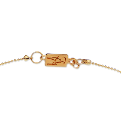 Halskette mit vergoldetem Zuchtperlenanhänger - Vergoldete Halskette mit Zuchtperlen