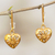 Gold-plated dangle earrings, 'Golden Love' - Heart-Shaped Dangle Earrings thumbail