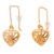 Gold-plated dangle earrings, 'Golden Love' - Heart-Shaped Dangle Earrings (image 2a) thumbail