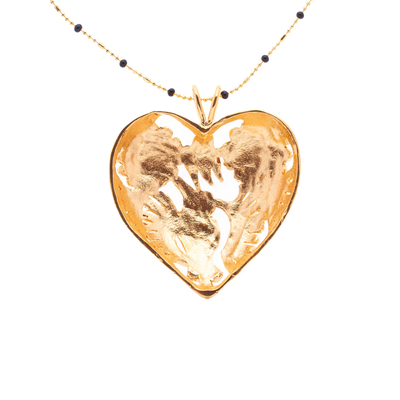 Vergoldete Halskette mit Anhänger - Herzförmige Halskette mit Anhänger
