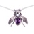 Amethyst and cultured pearl pendant necklace, 'Bright Flight' - Cultured Pearl and Amethyst Pendant Necklace thumbail