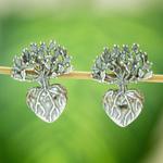 Sterling silver drop earrings, 'Root of Life' (.8 inch) - Cactus Motif Drop Earrings (.8 inch)