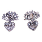 Sterling silver drop earrings, 'Root of Life' (.8 inch) - Cactus Motif Drop Earrings (.8 inch)