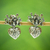 Sterling silver drop earrings, 'Root of Life' (.6 inch) - Handmade Heart Cacti Earrings (.6 inch) (image 2) thumbail