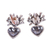 Sterling silver drop earrings, 'Root of Life' (.6 inch) - Handmade Heart Cacti Earrings (.6 inch) (image 2c) thumbail