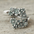 Sterling silver wrap ring, 'Flower Parade' - Floral Sterling Wrap Ring (image 2) thumbail