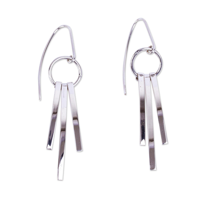 Sterling silver dangle earrings, 'Taxco Triumph' - Modern Sterling Dangle Earrings