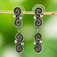 Sterling silver dangle earrings, 'Taxco Heritage' - Handmade Taxco Silver Earrings
