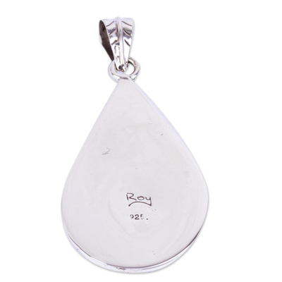 Sterling silver pendant, 'Rococo Leaf' - Handcrafted Sterling Silver Pendant