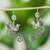 Sterling silver dangle earrings, 'Taxco Peacock' - Taxco Sterling Peacock Earrings thumbail