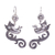Sterling silver dangle earrings, 'Taxco Peacock' - Taxco Sterling Peacock Earrings (image 2a) thumbail
