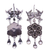 Sterling silver chandelier earrings, 'Garden Lovebirds' - Ornate Taxco Silver Birds & Flower Chandelier Earrings (image 2b) thumbail