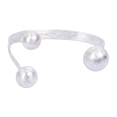 Sterling silver cuff bracelet, 'Bright Galaxy' - Modern Taxco Silver Bracelet
