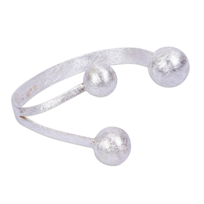 Sterling silver cuff bracelet, 'Bright Galaxy' - Modern Taxco Silver Bracelet