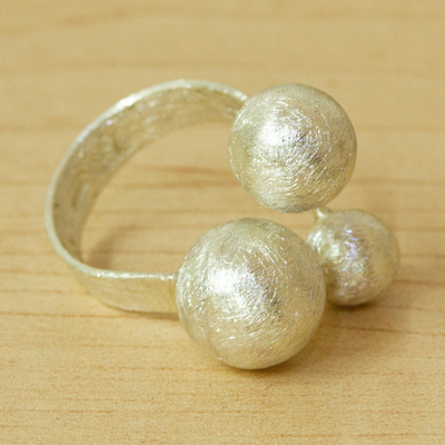 Wickelring aus Sterlingsilber - Ring aus gebürstetem Taxco-Silber