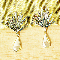 Sterling silver dangle earrings, 'Modern Maguey' - Taxco Sterling Silver Maguey Theme Modern Dangle Earrings