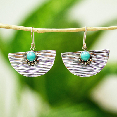Turquoise dangle earrings, 'Road to Taxco' - Natural Turquoise Earrings