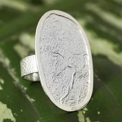 Sterling silver cocktail ring, 'Tactile Beauty' - Contemporary Taxco Silver Ring