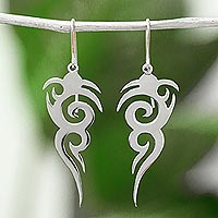 Sterling silver dangle earrings, 'Taxco Tattoo'