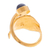 Gold plated wrap ring, 'Leaf Motif' - Ceramic Accented Gold Plated Ring (image 2e) thumbail