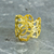 Gold plated band ring, 'Tehuantepec Roses' - Handcrafted 14k Gold Plated Ring thumbail