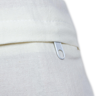 Funda de cojín de algodón, 'Tenango multicolor' - Cojín de almohada de tiro con cremallera de algodón con bordado Tenango