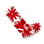 Weihnachtsstrumpf aus Baumwolle, 'Tenango Stiefel in Rot' - Roter Tenango-Stil gestickter Weihnachtsstrumpf aus Mexiko