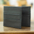 Men's leather bifold wallet, 'Night Magic' - Handcrafted Black Leather Wallet thumbail