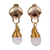 Gold-plated moonstone dangle earrings, 'Moonlit Sea' - Seashell Motif Moonstone Earrings (image 2a) thumbail