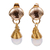 Gold-plated moonstone dangle earrings, 'Moonlit Sea' - Seashell Motif Moonstone Earrings (image 2c) thumbail