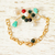 Gold plated gemstone bracelet, 'Beautiful Branches' - Multi-Gem Link Bracelet thumbail