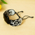 Fused glass pendant bracelet, 'Bold Hunab Ku' - Black and White Fused Glass Bracelet (image 2b) thumbail