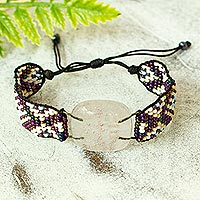 Fused glass pendant bracelet, 'Zapopan Fiesta' - Artisan Crafted Fused Glass Bracelet