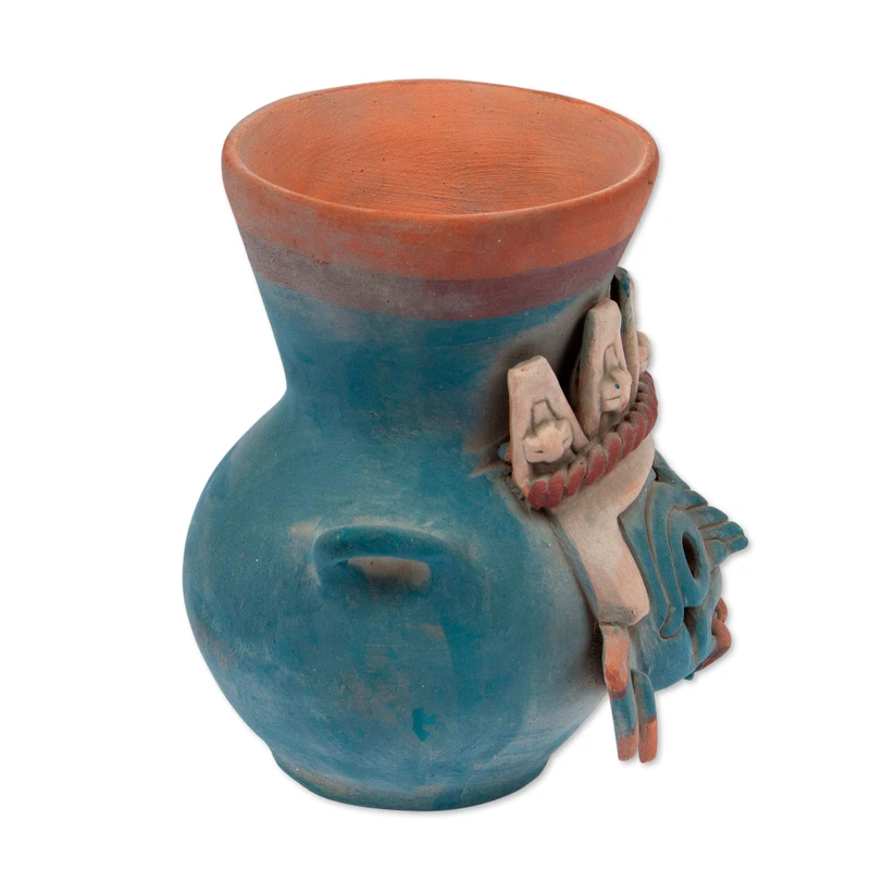 Handcrafted Mexican Ceramic Aztec Archaeology Museum Replica