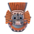 Ceramic vessel, 'Blue Aztec Rain God' - Signed Ceramic Aztec Tlaloc Replica Vessel thumbail